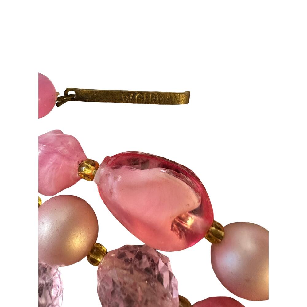 Vintage West Germany Pink Multi-Strand Beaded Necklace | 1950s–1960s - Picture 4 of 7